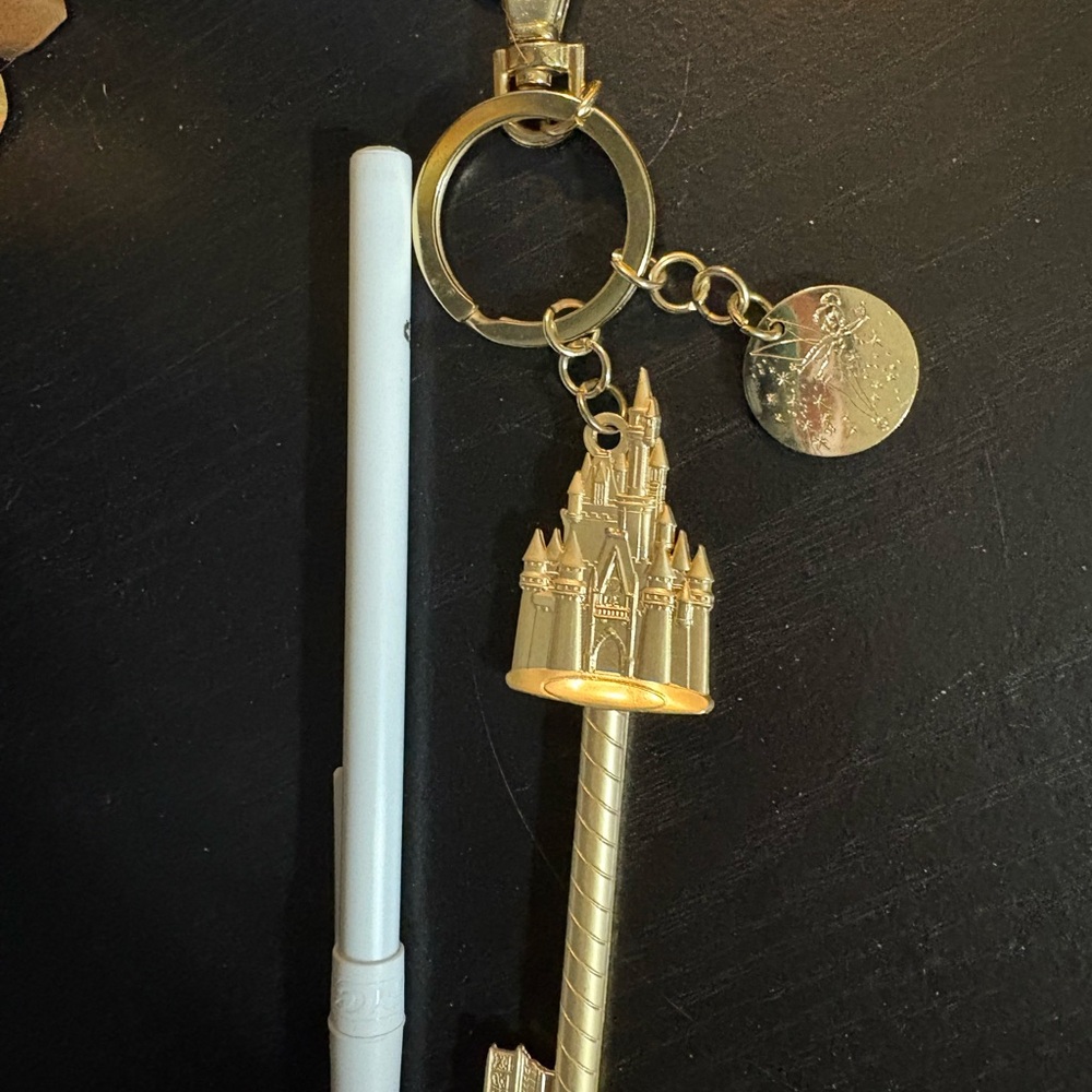 Disney Gold Castle Keychain